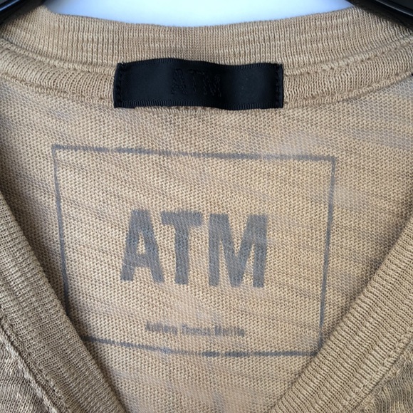 ATM Anthony Thomas Melillo Tan Crew Neck Short Sleeves Top Tee Shirt Siz… - Picture 7 of 7